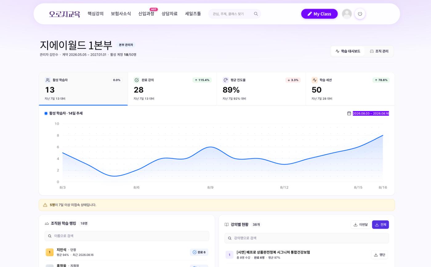 마이팀 학습 대시보드